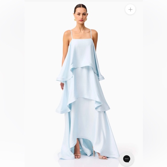 Elliatt | Dresses | Elliatt Tilly Blue Tiered Oversized Ruffle Flared Maxi  Gown Dress Size Medium | Poshmark